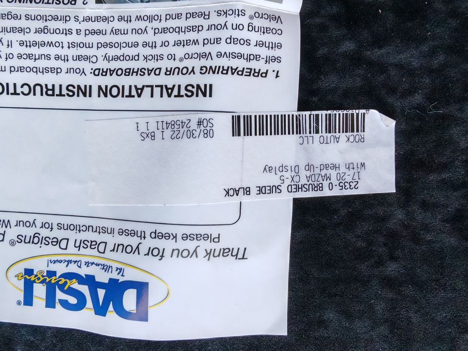 MAZDA CX 5 Сеник за арматурното табло против слънце.