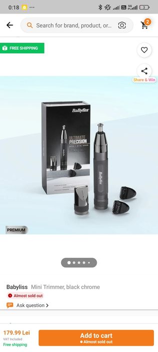 Trimmer BaByliss Ultimate Precision E980E NOU, desigilat - Precizie ja