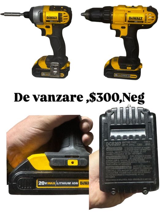 Set bormașini Dewalt ( 20V/4Ah) fără încărcător