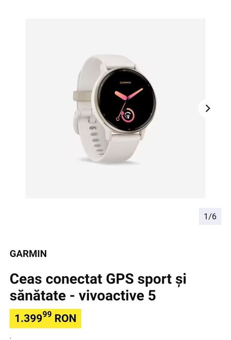 GARMIN Ceas conectat GPS sport și sănătate - vivoactive 5