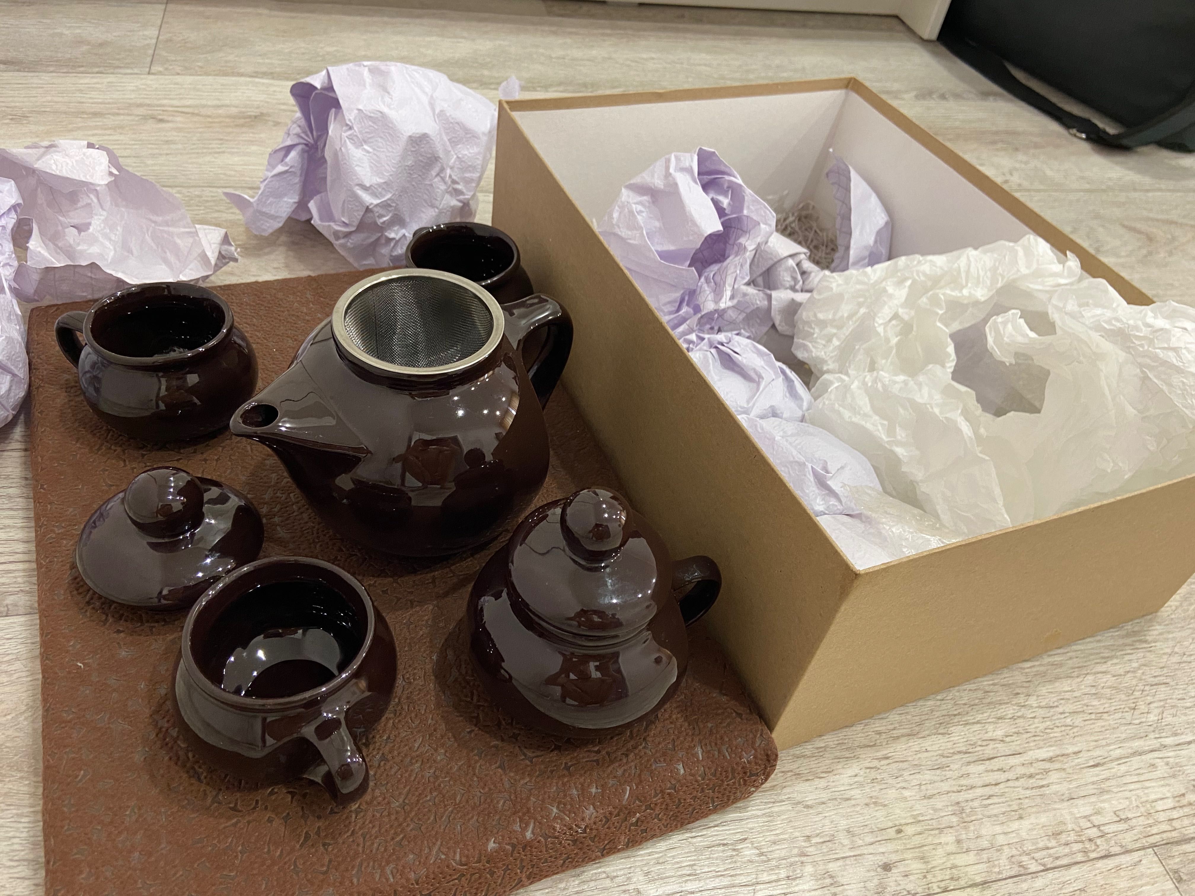 Чайный сервиз (чайник, заварник, 6 чашек)