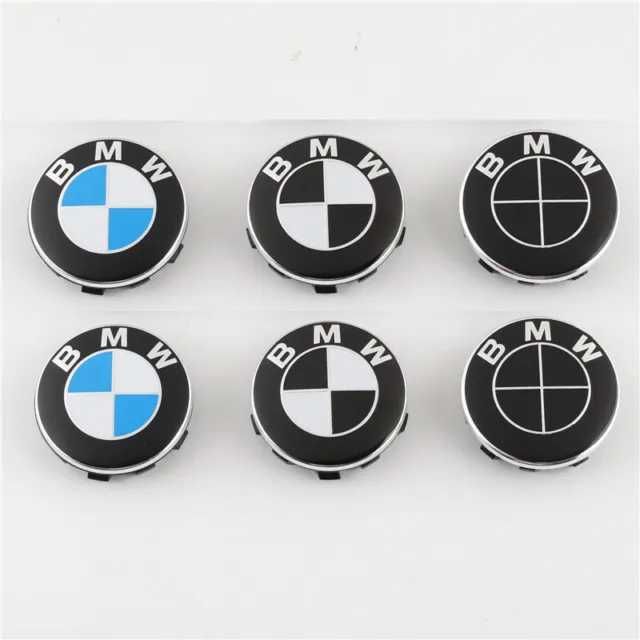 Capace Roti Sigle Embleme Jante BMW ALB NEGRU / Full Negru 56MM/68MM