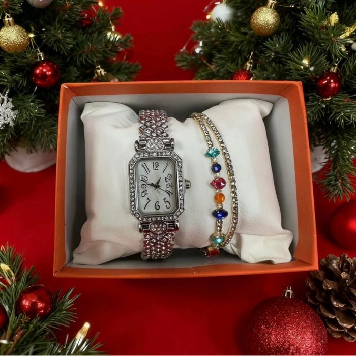 Часовник и гривни в комплект – завършена визия без усилие.