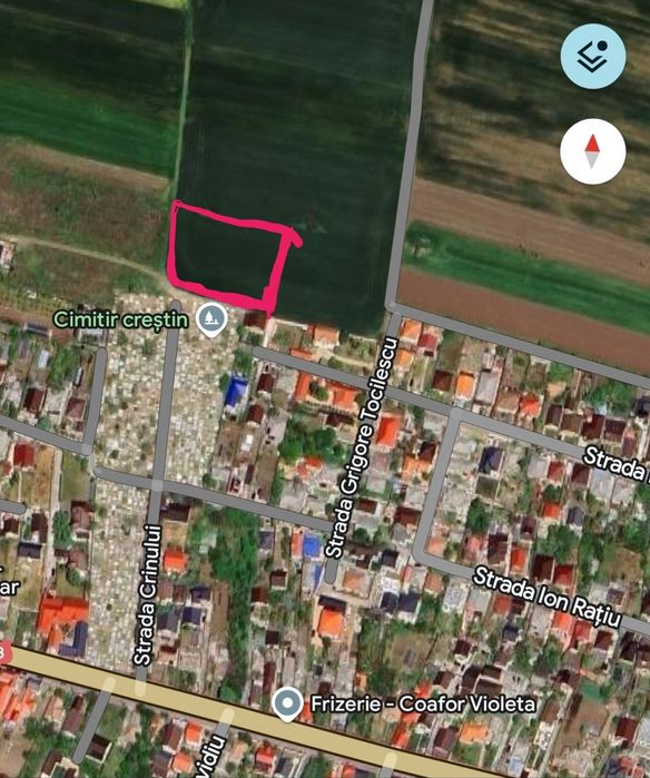 Vând teren intravilan 2500 de metri, Valu lui Traian pe partea dreaptă