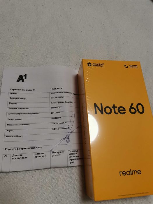Realme NOTE60 + слушалки