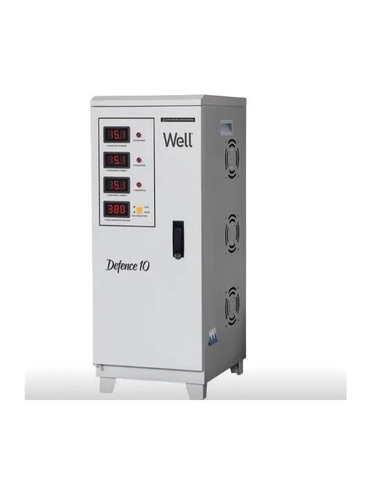 Stabilizator automat de tensiune trifazat Well Defence 10, 10KVA/ 8KW