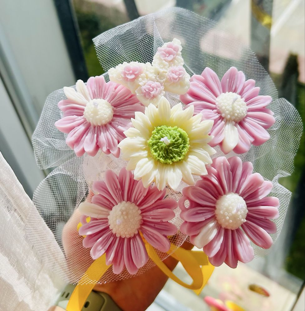 Buchet flori ceara de soia parfumata