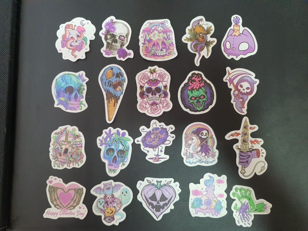 55 de stickers, goth & punk, scrapbooking