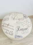 Taburet rotund piele ecologica / lemn