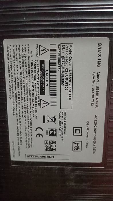 Tv Led Samsung diagonala 138 cm UE 55 RU7092 pentru piese de schimb