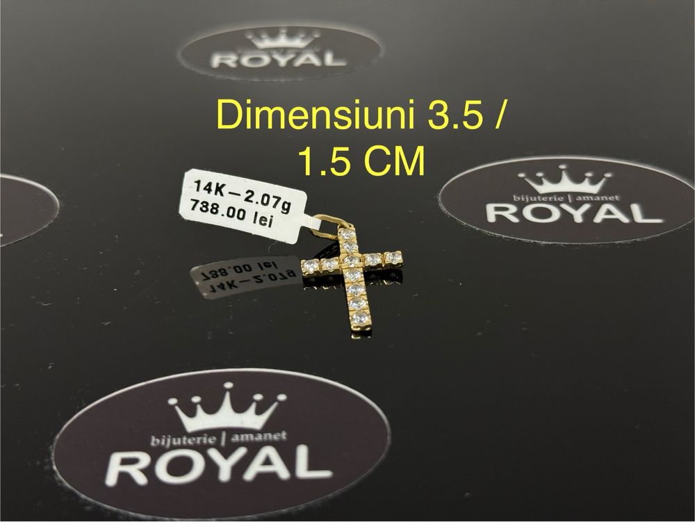 Bijuteria Royal : Pandantiv Cruce AUR 14K / 2.07 GR