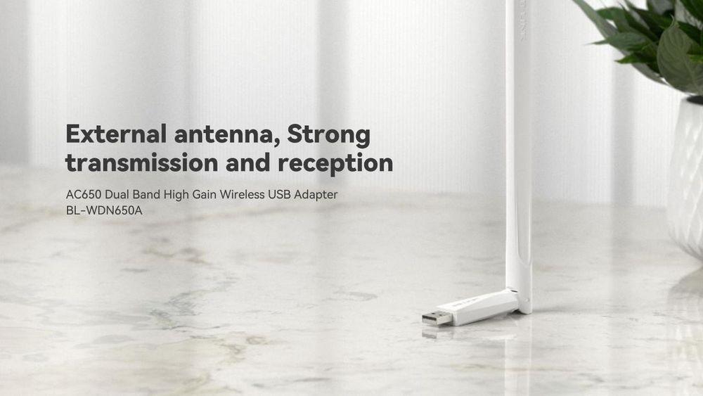 Lb link WDN650A AC650 yuqori daromadli simsiz ikki tarmoqli USB adapt