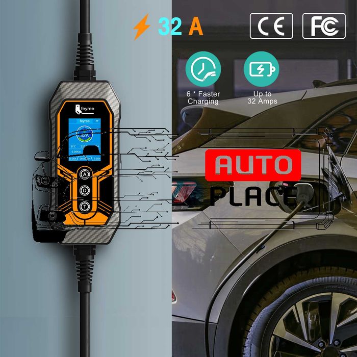 Разпродажба! Преносимо Зарядно Feyree Lion EV-K9 Type 2 / 7kW / APP