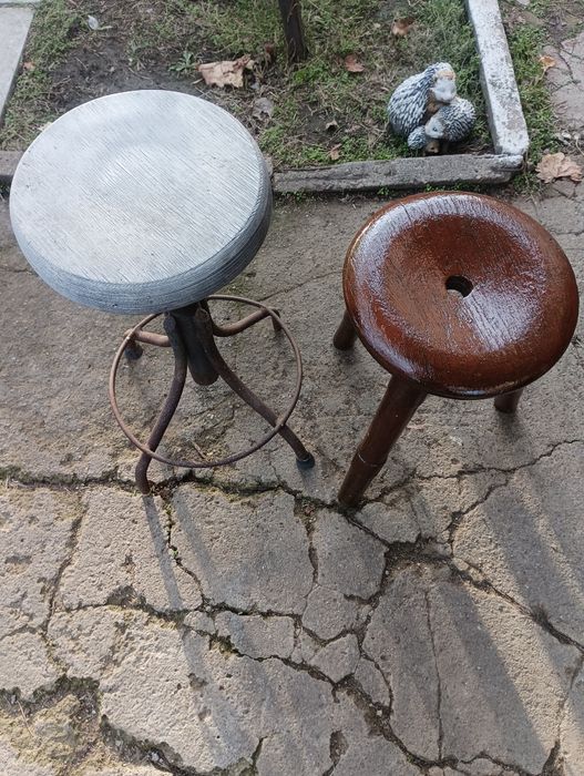 Стар стругарски винтов стол+масивен трикрак