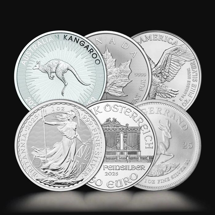 1 унция сребърна монета, различни видове