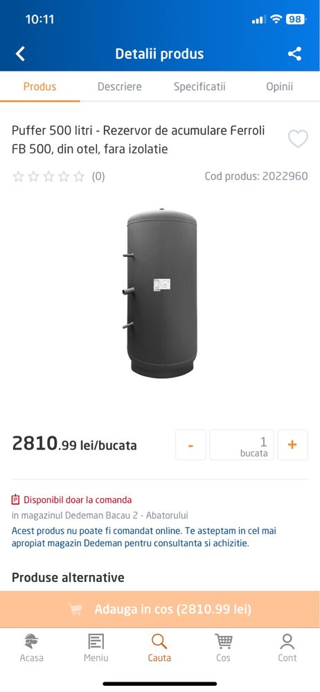 Puffer 500l + controler Wi-fi