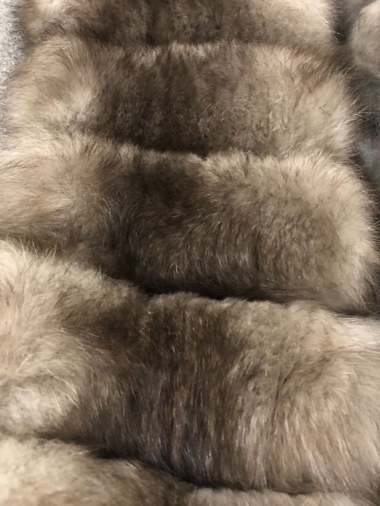 Кашемировое пальто с натуральным мехом.