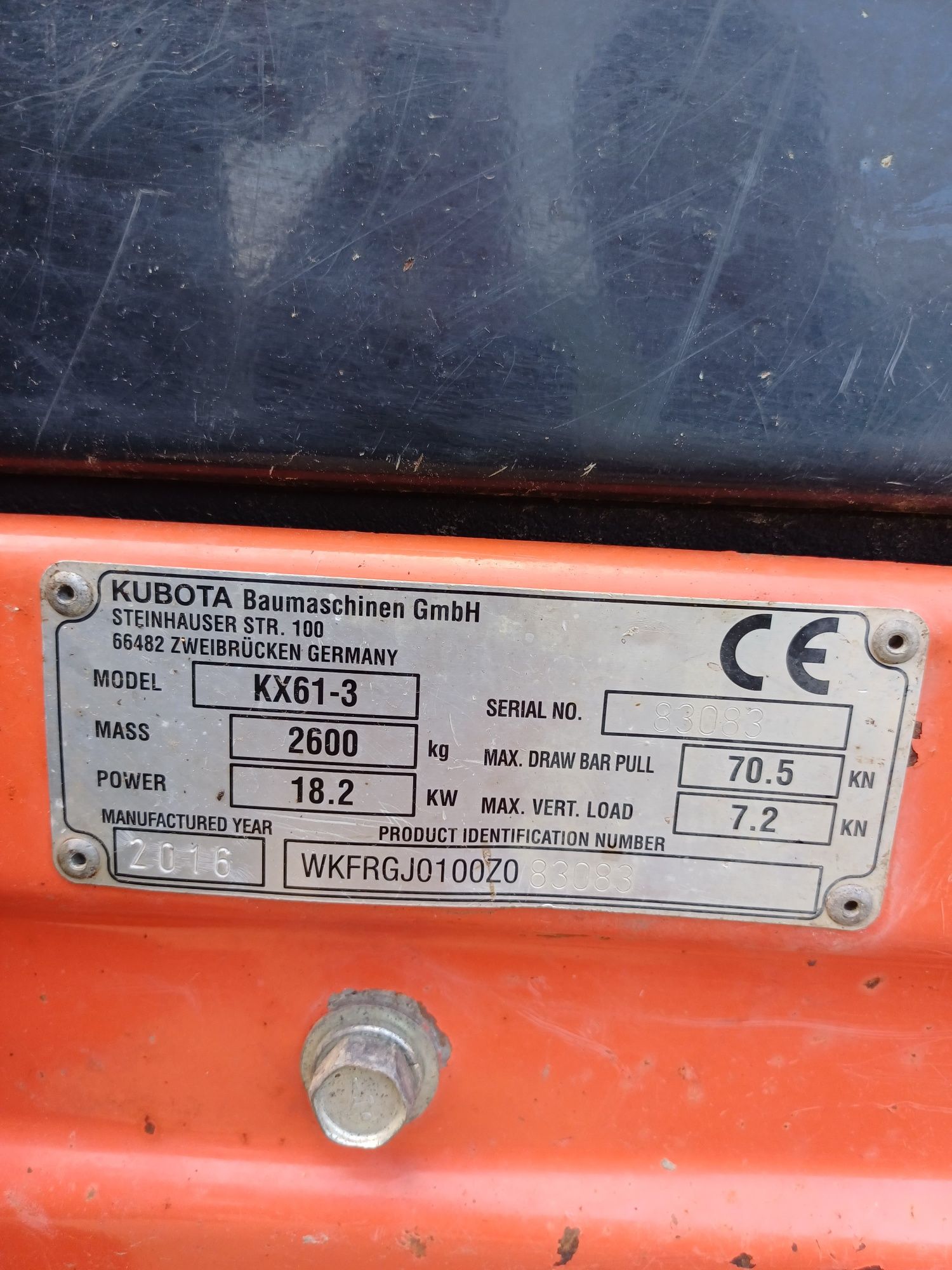 Mini excavator kubota