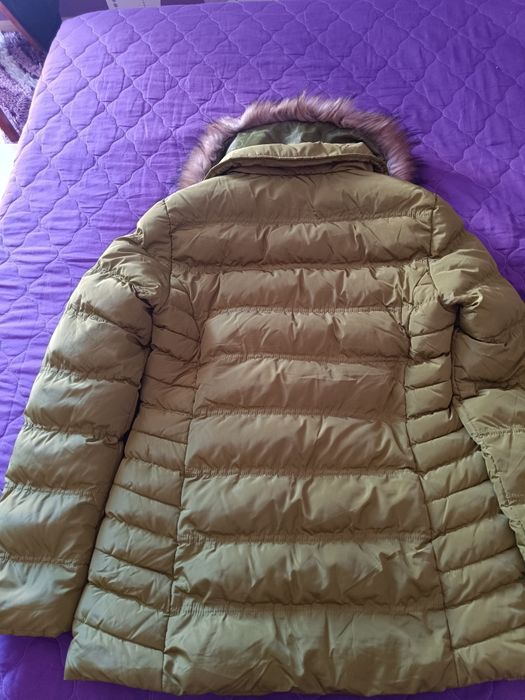 Дамско зимно яке със яка със пух