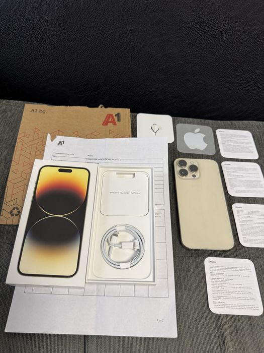 КАТО НОВ 256GB iPhone 14 PRO Max A1 Гаранция 2025 г. Gold