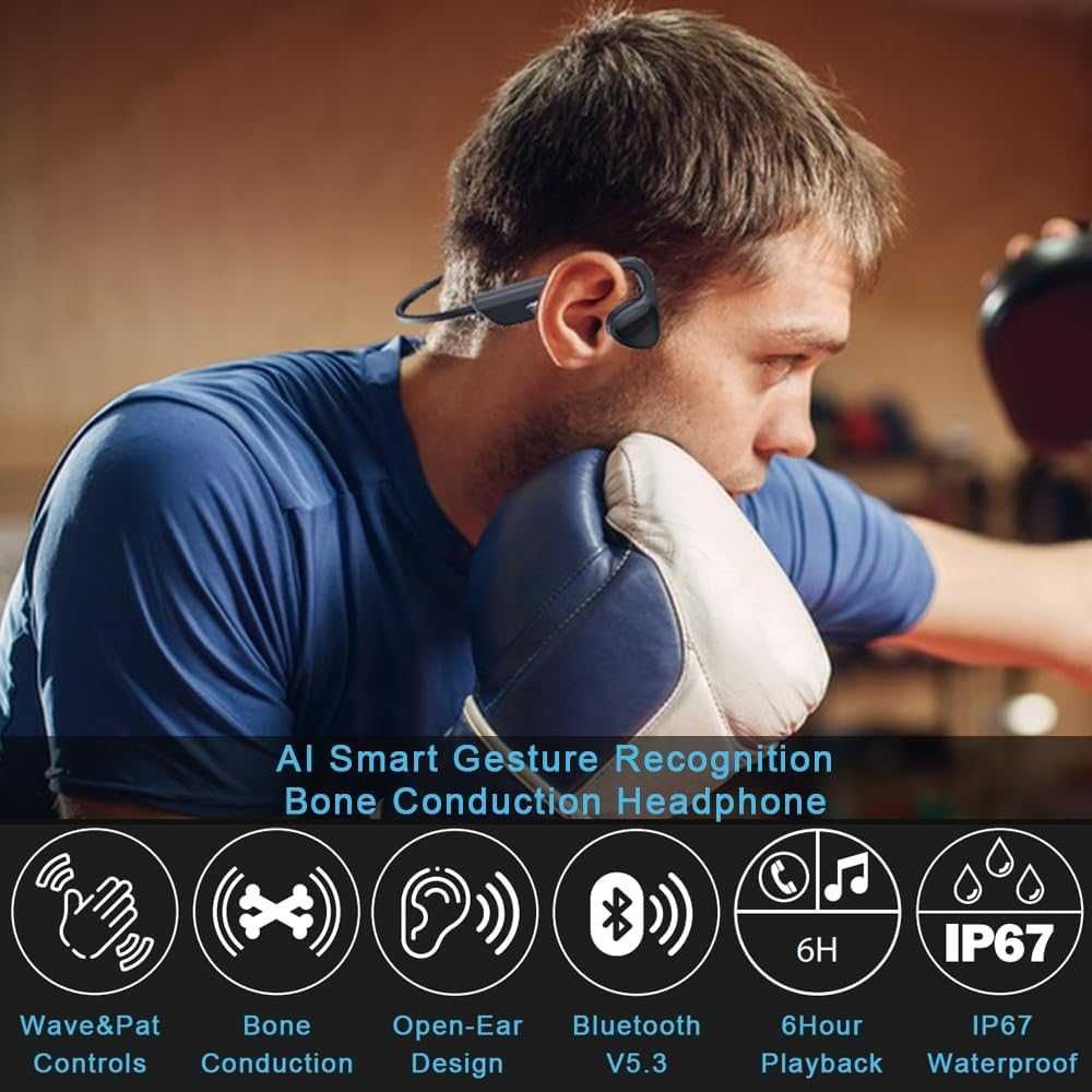 Слушалки LaJao Smart AI Разпознаване на жестове Bluetooth IP67