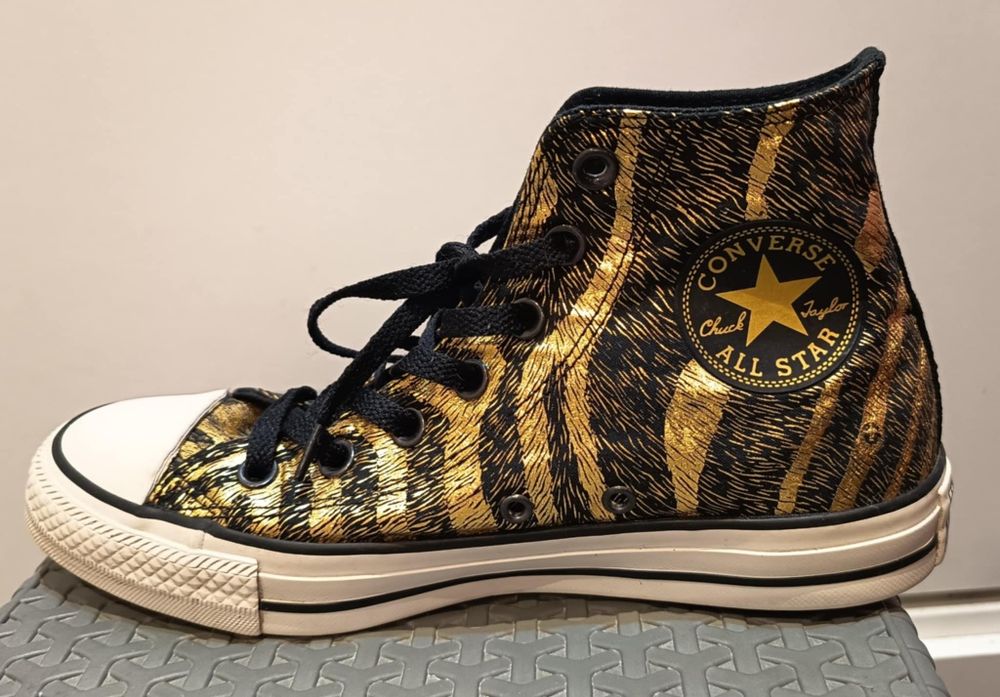 Converse Chuck Taylor All Star Animal Print Gold Shoes