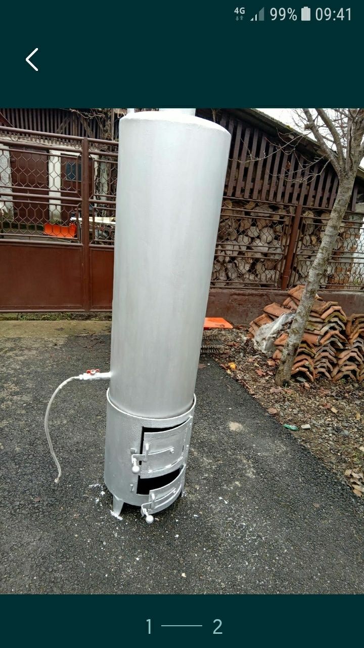 Boiler pe lemne pentru baie