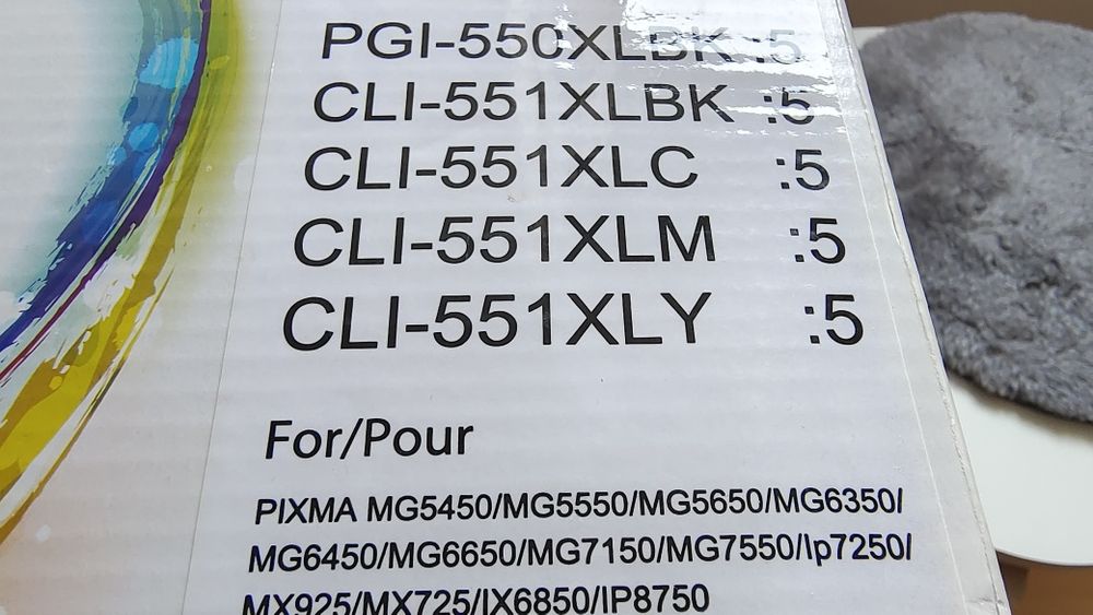 Set 5 cartușe Canon PGI 550 XLBK, CLI 551