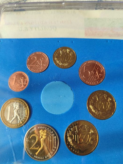 Комплект пробни евро монети България  2004 г.