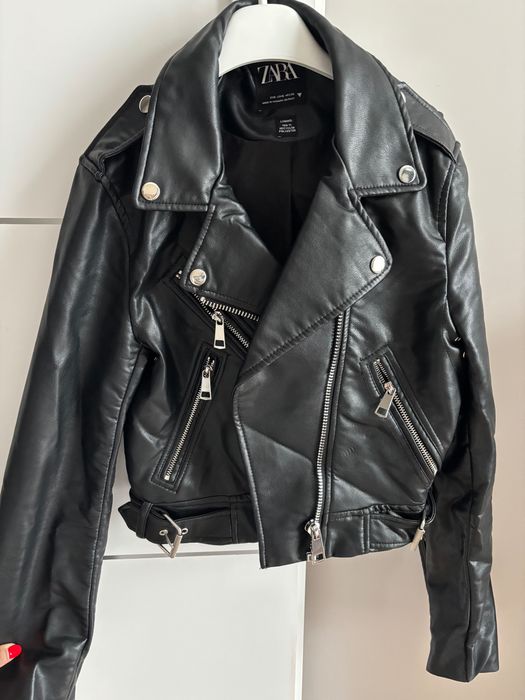 Черно кожено яке Зара Zara