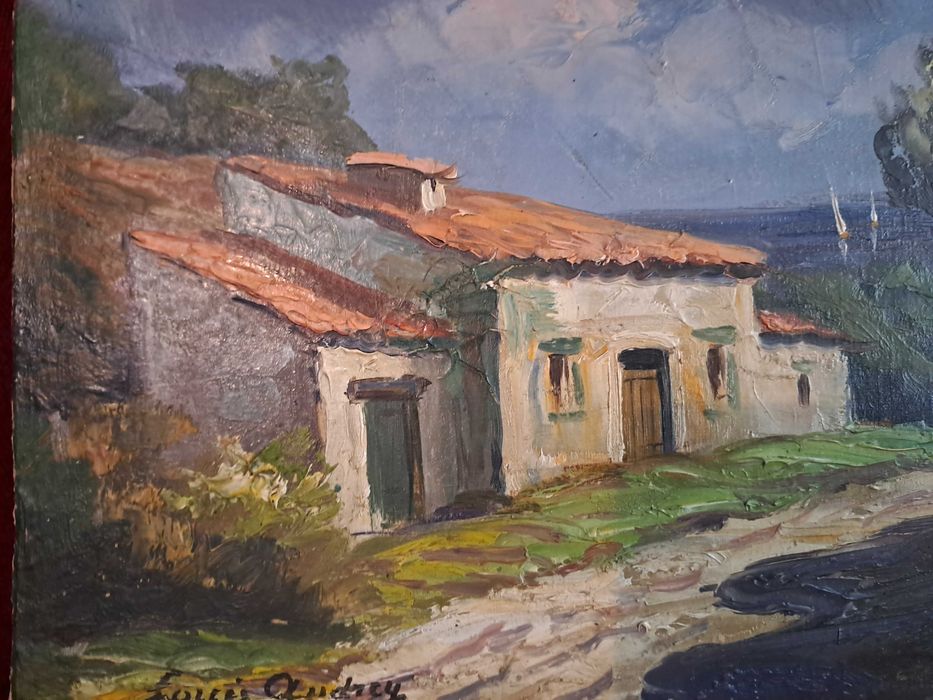 tablou pictura pe panza 35/24 cm semnat Louis Audrey