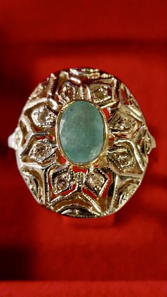Золотое редкое кольцо Малинка, 750 проба, СССР.