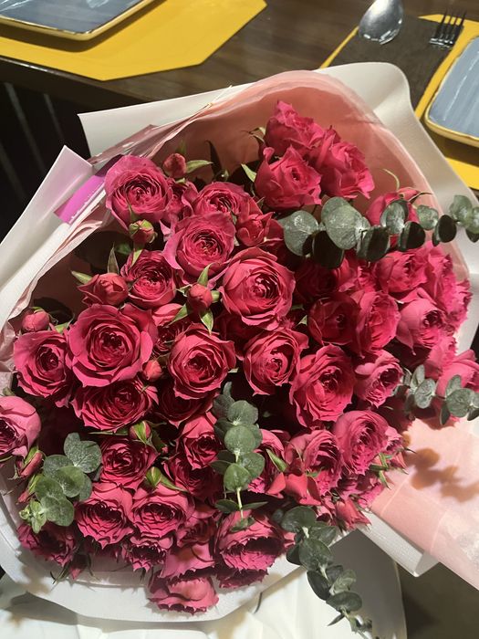 Средний размер букет роза