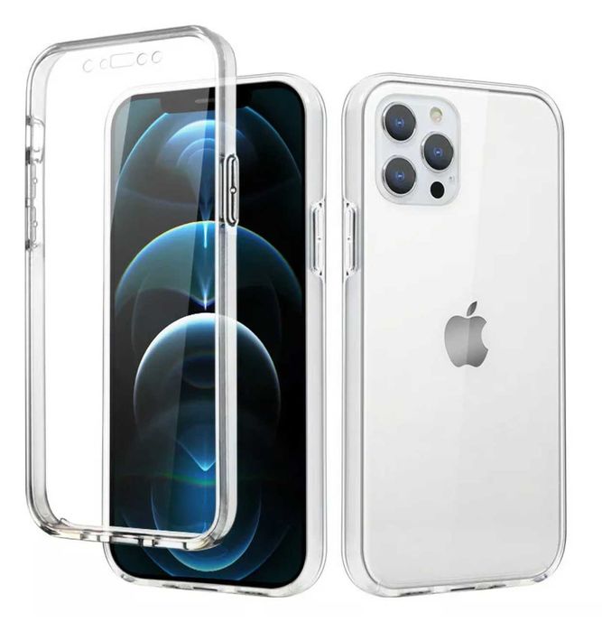 Husa CRYSTAL cu protectie 360° fata + spate pt. iPhone 14 , 14 Pro Max