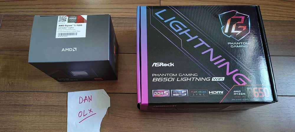 mITX combo: ASRock B650I Lightning WiFi AM5 + AMD Ryzen 7600 (noi!)