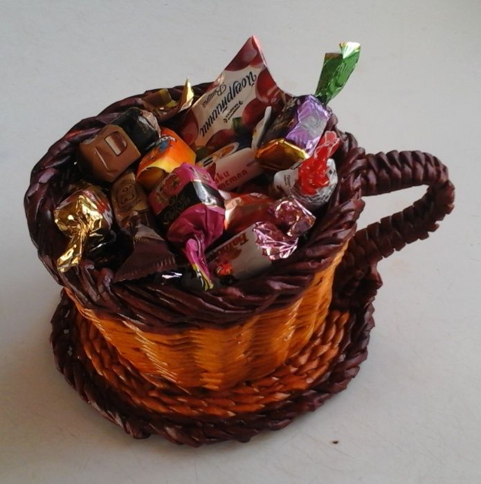 Конфетница корзинка для подарков, конфет, цветов, фруктов