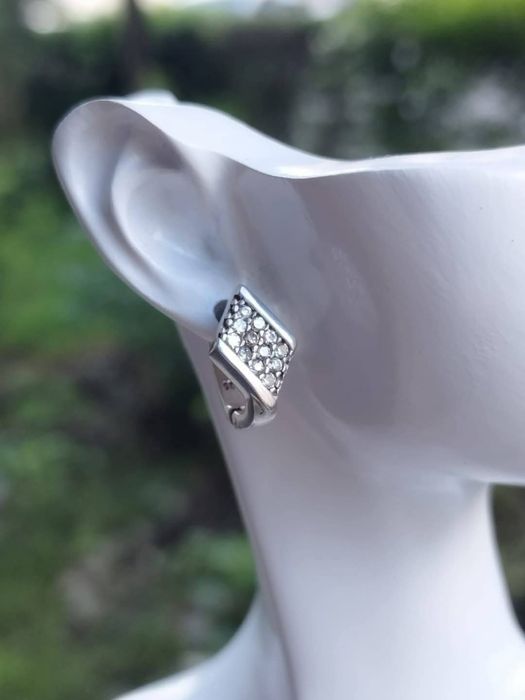 Cercei din argint de 925 cu pietre albe