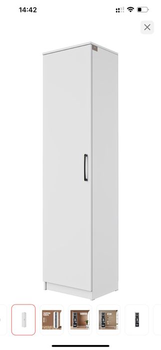 Распашной шкаф с полками