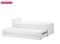 Cadru pat Ikea cu extensie si depozitare, alb, 90x200 cm