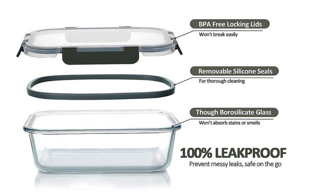 Recipiente / caserolă din sticlă pentru depozitarea alimentelor MCIRCO