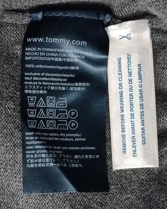 Tommy Hilfiger Pullover оригинален пуловер XS памучен сив пуловер