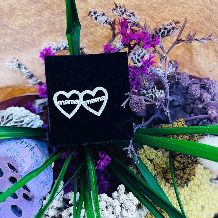 cercei din argint 925 jolie silver, model inimi cu mama