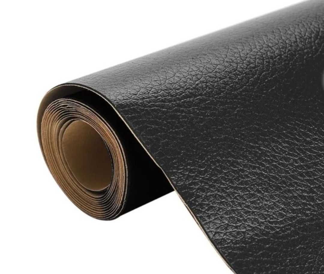 Rola piele autoadeziva reparație canapele scaune tapiteri negru 50x137