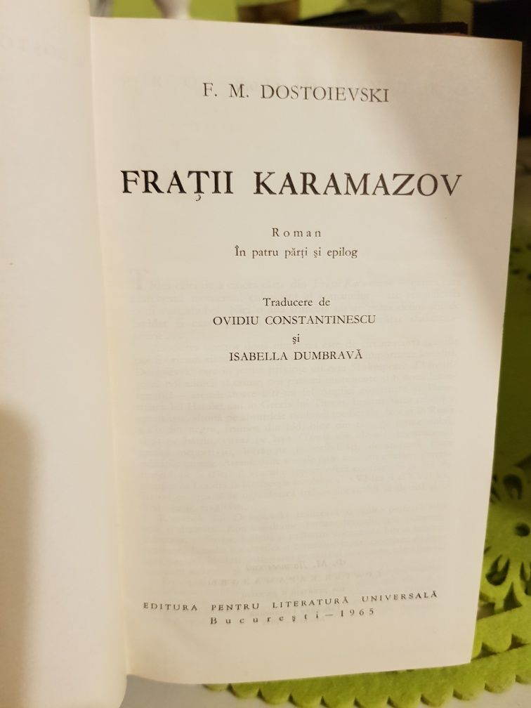 Carte de Colecție 1965 FRATII KARAMAZOV