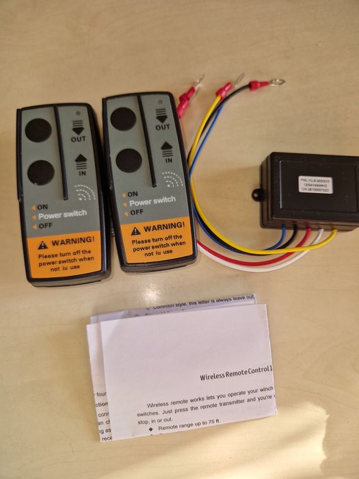 Telecomanda troliu auto wireless cu doua telecomenzi 12v.24v