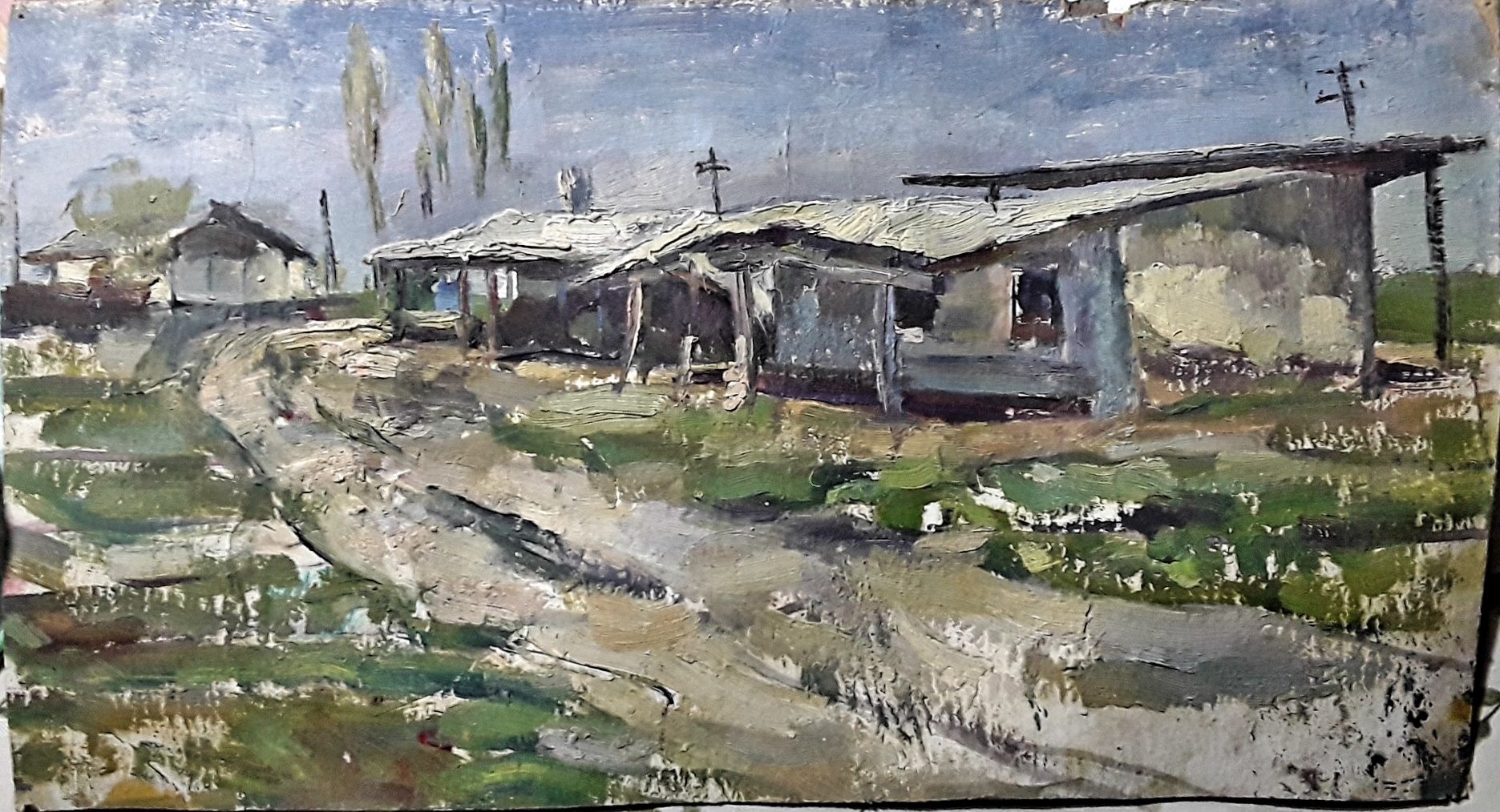 Пленерные зарисовки картон и холст малого формата сер. прошлого века.