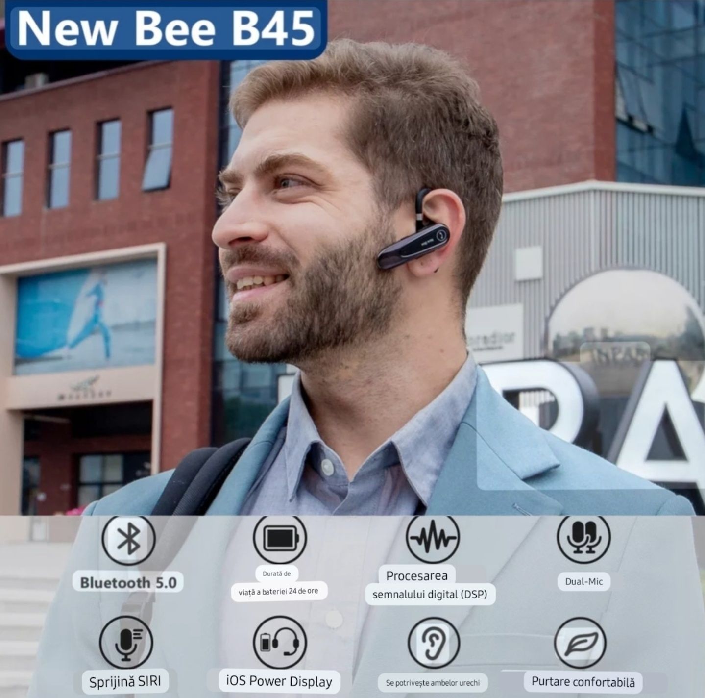 Casca Bluetooth New Bee LC-B45