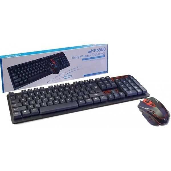 Намалена от 47 лв Безжична клавиатура + мишка HK6500 за компютър НОВА
