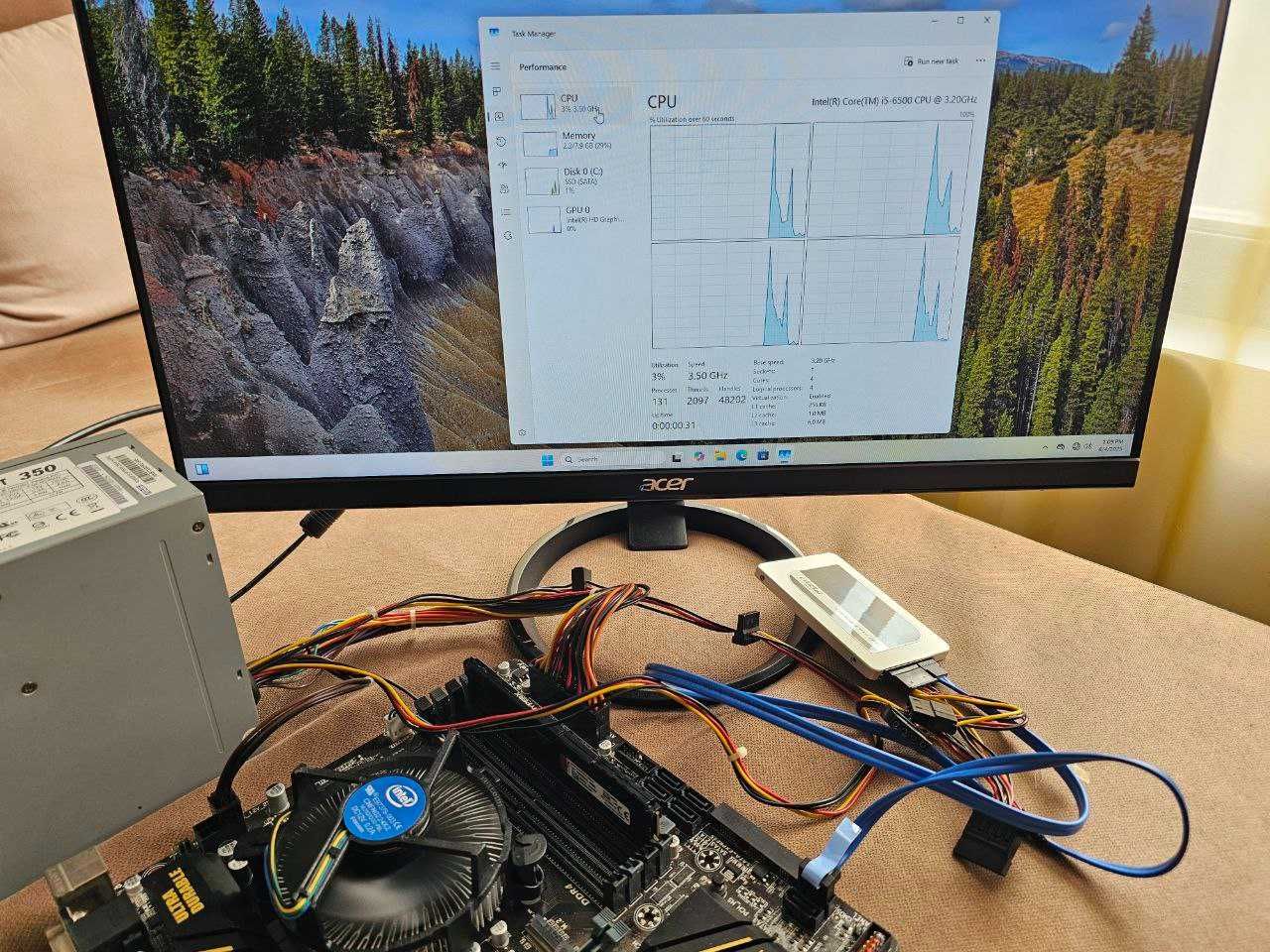 intel i5 6500 3.60 Ghz + Gigabyte GA-B150M-D3H + 8GB DDR4 RAM + Cooler