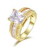 GPR150, inel placat aur 18k, masiv, zirconiu alb, logodna